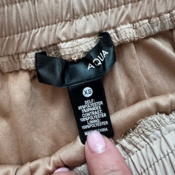 NWT AQUA Metallic Sparkly Rose Gold Sequin Jogger Pants Size XS - Picture 9 of 9